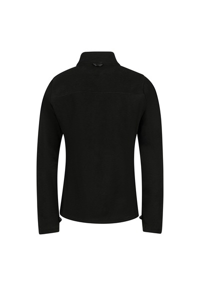 2As Cara Kadın Tam Fermuarlı İnce Polar Sweatshirt Siyah Siyah