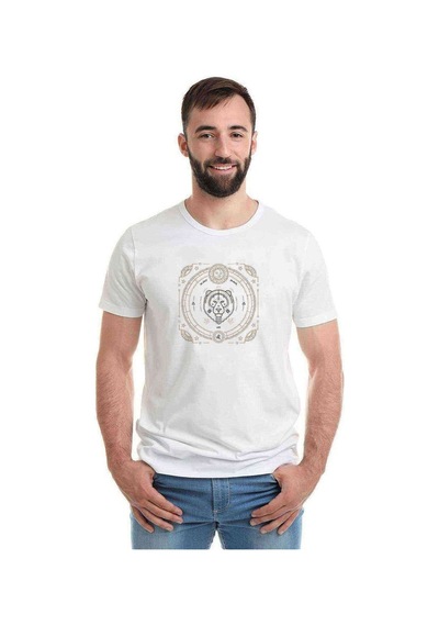 Burç Aslan Leo Baskılı Beyaz Erkek Tshirt