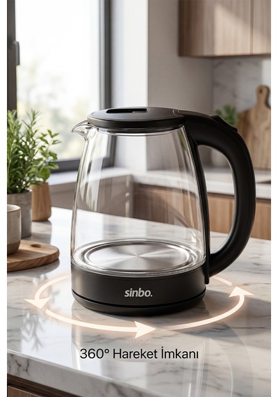 Sk 8043 1,8 L Cam Hazneli Led Aydınlatmalı Kablosuz Su Isıtıcı