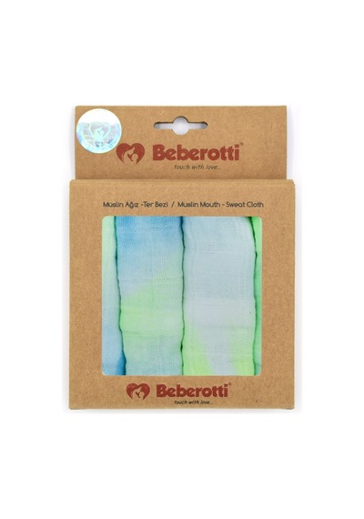 Beberotti 4'lü Müslin Bebek Ağız Bezi 25x25 Cm Çok Renkli