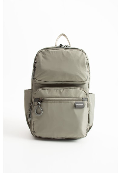 Özer-6032 Sanmorris Unisex Suya Dayanıklı Paraşüt Kumaş 5 Bölmeli Laptop Bölmeli Seyahat Ve Okul Çantası Açık Gri