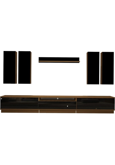 Decoraktiv Trendstyle 8ds Mdf Tv Ünitesi Tv Sehpası Ceviz - Siyah