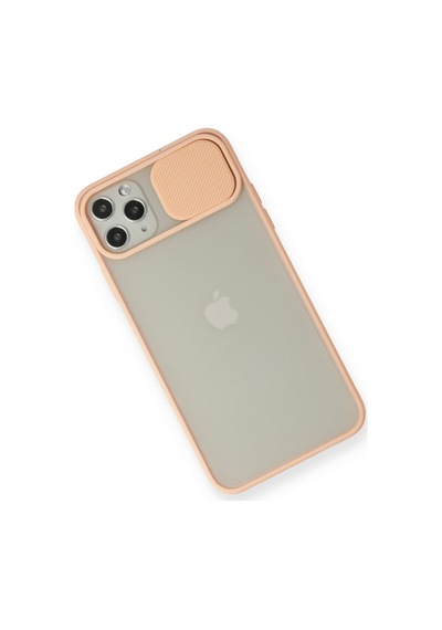 Apple iPhone  Uyumlu,  11 Pro Max Kılıf Palm Buzlu Kamera Sürgülü Silikon - Pembe