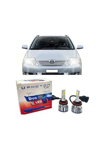 Toyota Corolla E120 Led Xenon Uzun Far Ampulü Hb3 Duo Yeni Seri Beyaz 2002-2008