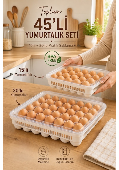 Porsima Peggy 45'li Yumurtalık Seti 15'li + 30'lu Yumurtalık, Buzdolabı Uyumlu Yumurta Saklama Kabı, Bpa İçermez, Kapaklı Yumurta Kutusu Yumurtalık Buzdolabı Organizeri Saklama Kabı Beyaz Porsima Peggy 45'li Yumurtalık Seti 15'li + 30'lu Yumurtalık, Buzdolabı Uyumlu Yumurta Saklama Kabı, Bpa İçermez, Kapaklı Yumurta Kutusu Yumurtalık Buzdolabı Organizeri Saklama Kabı Beyaz