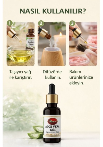 Safvital Aloe Vera Yağı 20 Ml Aromatik Yağ, Doğal Oda Kokusu Ve Bakım Amaçlı Kullanım
