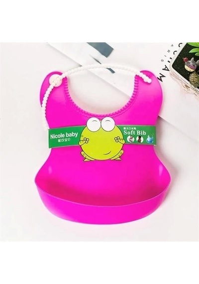 Çocuk Bebek Mama Önlüğü Dökülme Engelleyici Bükülebilir Pembe Çok Renkli