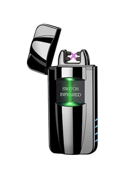 Sensörlü Alevsiz Usb Şarjlı Tesla Çakmak Siyah
