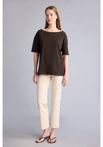 Defacto Comfort Straıght Yüksek Bel Bilek Boy Jean Pantolon F0064ax26smnm86 Ekru-nm86