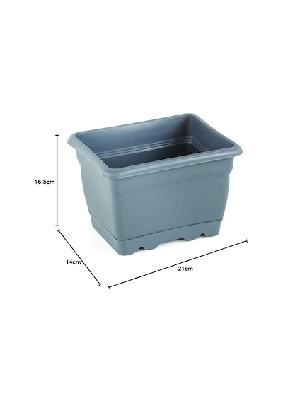 V600 Villa Balkon Saksı Tabaklı 21cm, 2,75 Litre Antrasit
