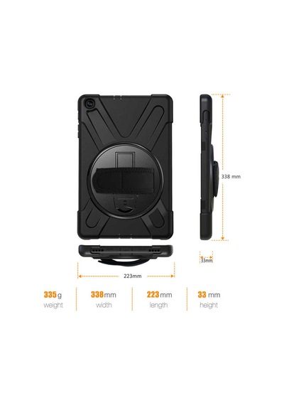 iPad Uyumlu  Mini 2-3 Tkdw Defender Tablet Silikon - Siyah Arka Kapak