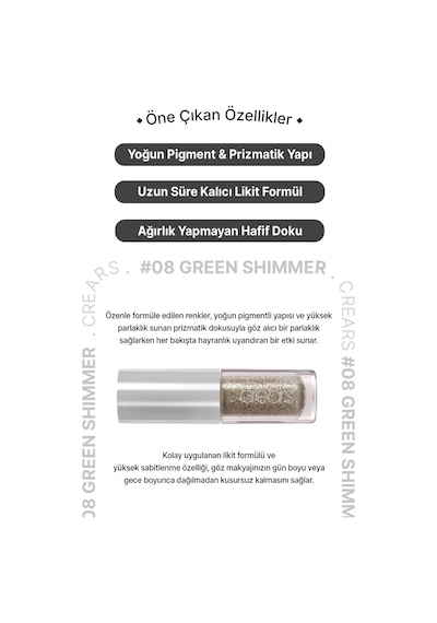 Cre'ars Shine Lover Liquid Shadow 08 Green Shimmer