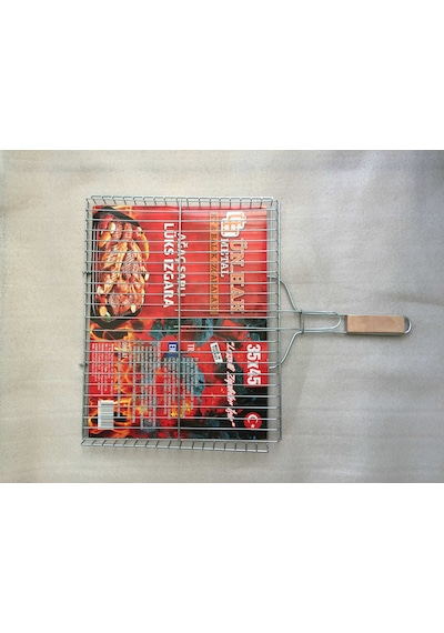 Ahşap Saplı Tel Izgara-Mangal Izgarası-En Büyük Boy 35 Cm x 45 Cm