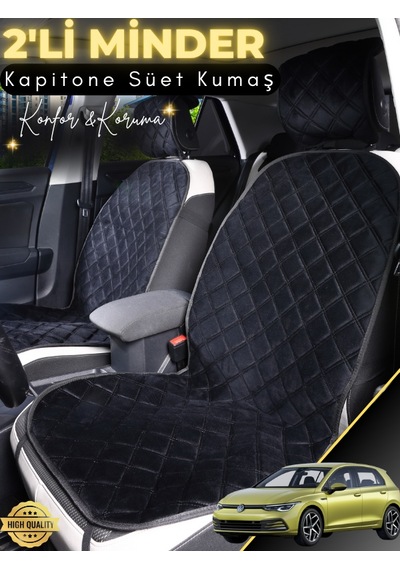 Volkswagen Golf 7 Uyumlu 2'li Süet Oto Koltuk Minderi Terletmez Universal Oto Koltuk Kılıfı A2