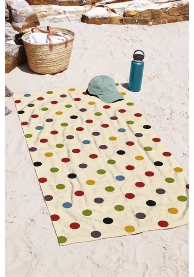 Puantiyeli Renkli Benekli Plaj Havlusu - Modern Minimalist Krem Zemin Hızlı Kuruyan Mikrofiber Havlu Pastel Rüyası Puantiyeli Renkli Benekli Plaj Havlusu - Modern Minimalist Krem Zemin Hızlı Kuruyan Mikrofiber Havlu Pastel Rüyası