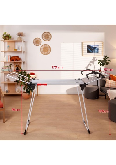 Vileda Premium 2in1 Masa Çamaşır Askılığı Alüminyum Teller Beyaz - 180 X 57 X 91 Cm Çok Renkli