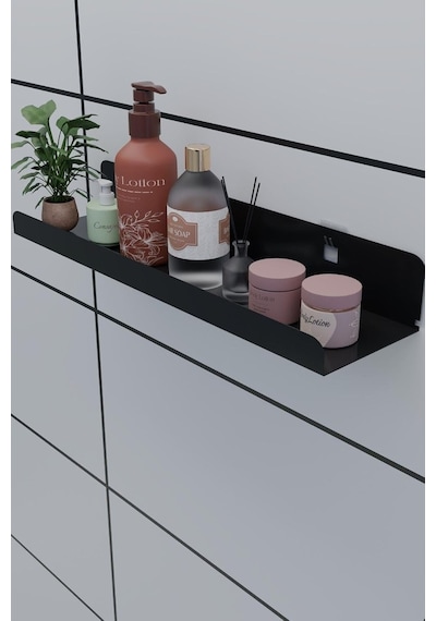3m Ultra Güçlü Yapışkanlı Siyah Mutfak&banyo Rafı, Çok Amaçlı Organizer Raf 2 Adet Mt96s