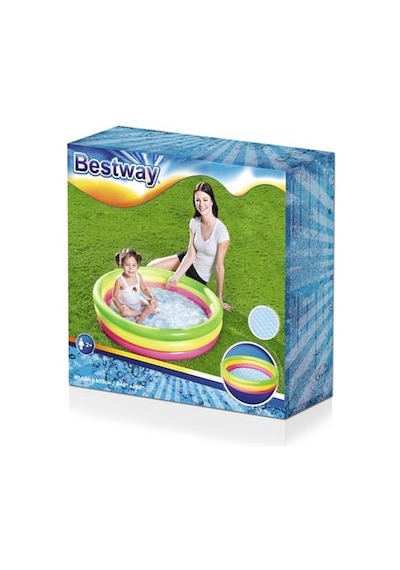 Su Pompalı- Bestway 51104. 3 Boğum Şişme Zemin Havuz-102x25cm Çok Renkli