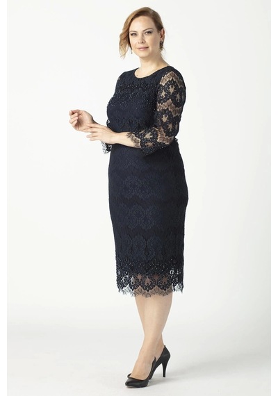 Moda Berray 1293 Dantel Elbise Lacivert Büyük Beden Kısa Abiye Lacivert Moda Berray 1293 Dantel Elbise Lacivert Büyük Beden Kısa Abiye Lacivert