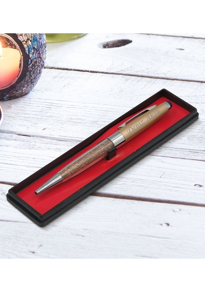 BK Gift Kişiye Özel İsimli Light Gold Taşlı Touchpen Metal Tükenm
