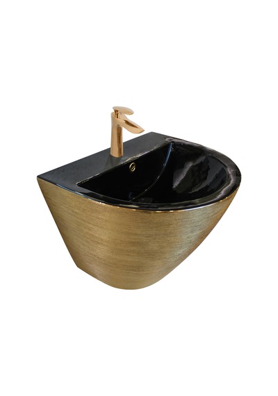 Paluci Twist Black Rose Gold Monoblock Lavabo