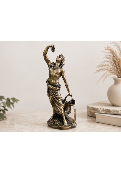 27 Cm Dionysos Şarap Tanrısı Heykeli Antik Yunan Mitolojisi Gold Dekoratif Biblo Ev Ofis Dekoru