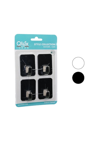 Bay 4pcs Cloud Askı No-2 Siyah - Beyaz Plastik Yapışkanlı Montaj Bx40 Najmaddin Diğer