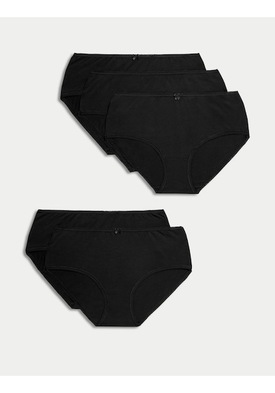 Marks & Spencer 5'li Cotton Lycra Short Külot Seti T61004933p Siyah