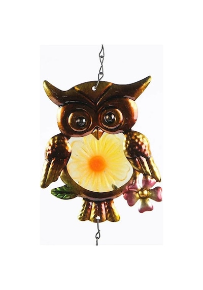 Feng Shui Baykuş Tasarımlı Cam İşlemeli Rüzgar Çanı Bahçe Balkon Dekorasyon Ürünü Yeni Ev Hediyesi 40  Cm 20047016