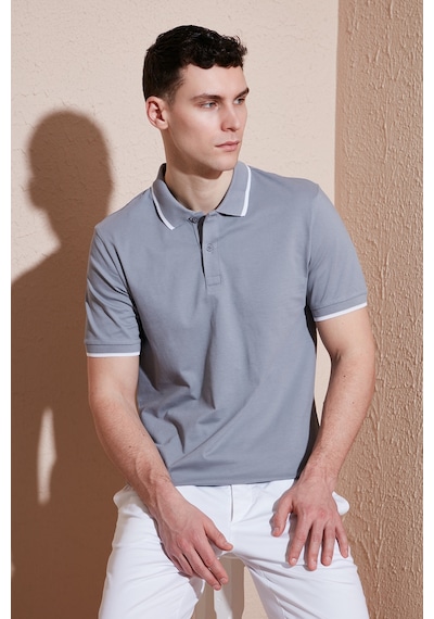 Buratti Pamuklu Regular Fit Erkek Polo Yaka T Shirt 5902063 Açık Gri-Ekru Buratti Pamuklu Regular Fit Erkek Polo Yaka T Shirt 5902063 Açık Gri-Ekru
