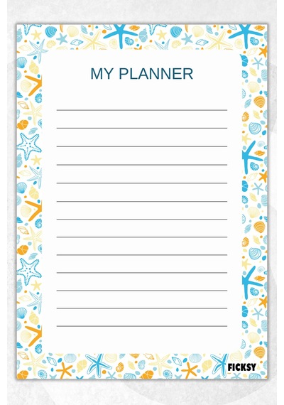 A5 Deniz Yıldızı Bloknot Çizgili Defter - 50 Yaprak - Notepad - Not Defteri - Not Kağıdı Çok Renkli Çok Renkli