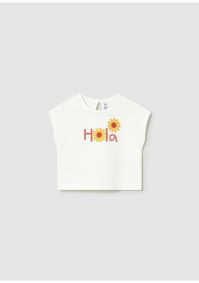Kız Bebek T-shirt Ekru