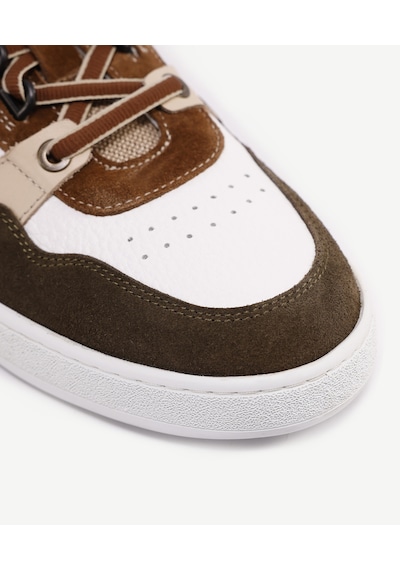 Yargıcı Parçalı Deri Sneaker 24yeay4475x 007 Haki