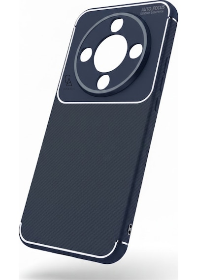 Honor Magic 8 Lite Uyumlu Kılıf Karbon Tasarım Kamera Korumalı Silikon Telefon Kılıfı Kapak Lacivert