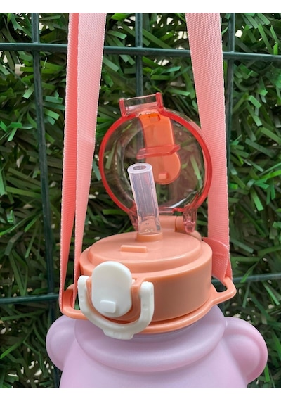 800 Ml Smile Ayıcık Model Su Matarası Su Şişesi Suluk Bpa İçermez Suluk Pembe Plastik Diğer