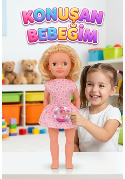 Alya Türkçe Konuşan Etkileşimli Eğitici Oyuncak Bebek 40 Cm Kafası Ve Kolları Et Bebek 28077626