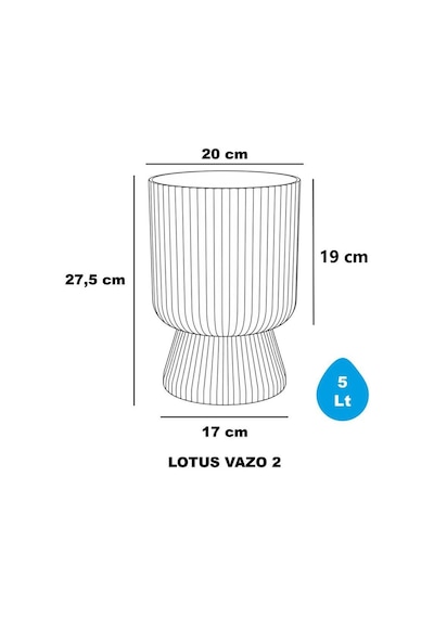 So-ltsa02 Lotus Ayaklı Plastik Vazo Çiçek Saksı 5 Lt No: 2 Kum Beji 6 Adet