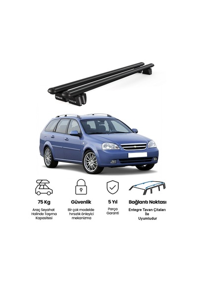 Pençe Chevrolet Lacetti 2005-2011 Uyumlu Siyah Ara Atkı 109cm Port Bagaj Tavan Barı