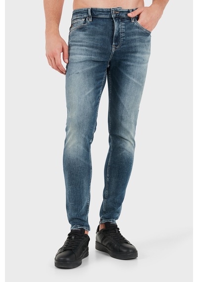 Boss Pamuklu Slim Fit Dar Paça Jeans Erkek Kot Pantolon 50566096 436 Lacivert