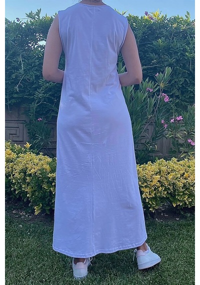 Rabia Şamlı Astar Elbise Beyaz Normal