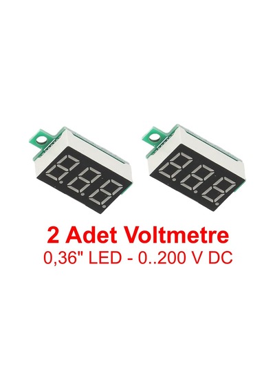 Panel Sayısal Voltmetre 0.36" 3 Haneli Led Display Dc 0-200V