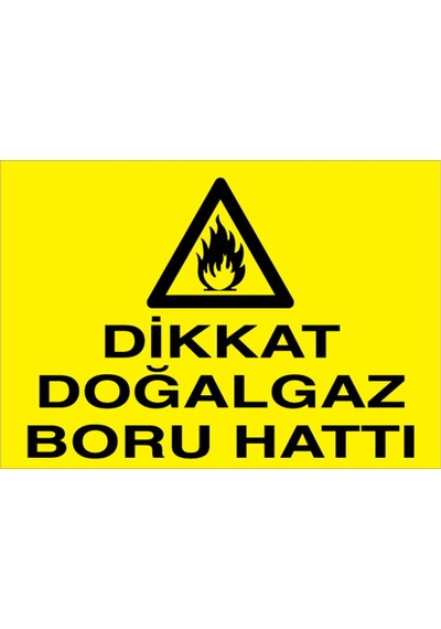 Dikkat Doğalgaz Boru Hattı Uyarı Tabelası - 50x70 Alüminyum Kompozit Panel - Dg33