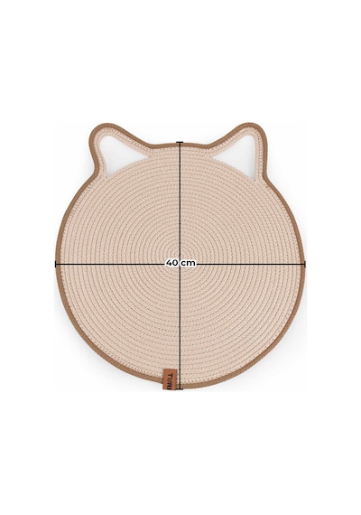Gobypet Jüt Kulaklı Yuvarlak Kedi Köpek Mama Yatak Önü Paspası Hasır Kedi Matı 40 x 40 CM