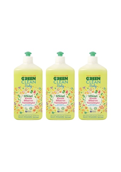 U Green Clean Baby Portakal Yağlı Bitkisel Biberon ve Emzik Temizleyici 3 x 500 ML