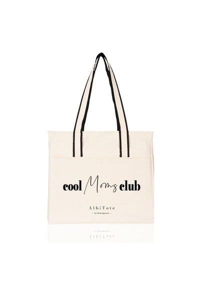 Ds Designarts Albitote Cool Moms Club Kanvas Totebag Açık Krem