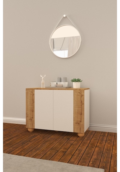 B3Concept B3 Concept Nort Serisi Beyaz & Safir Meşe 2-Beyaz Kapak 2-Safir K