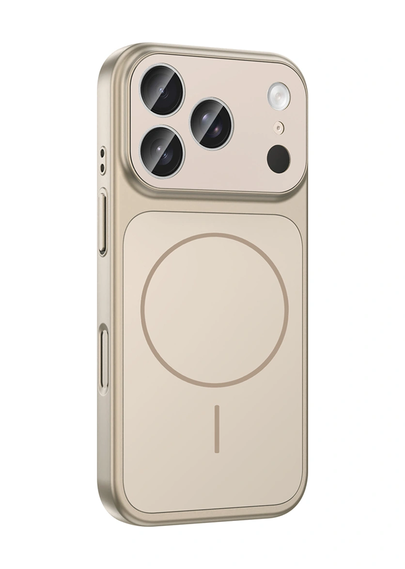 Apple Uyumlu iPhone 17 Pro Kılıf M-safe Şarj Özellikli Kamera Korumalı Formen Kılıf Gold