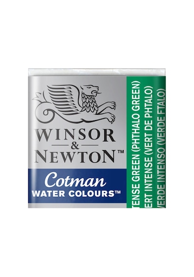 Winsor & Newton Cotman Yarım Tablet Suluboya Intense Green Phthalo Green 329 Karışık
