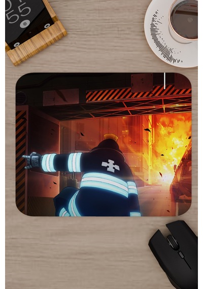 Fire Force Anime V1 - 22x18 Gaming Kauçuk Kaymaz Taban Mouse Pad Fare Altlığı