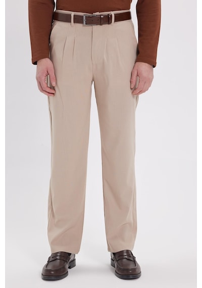 Tudors Erkek Regular Fit Klasik Kesim Normal Bel Geniş Paça Taş Pantolon-40342 Taş